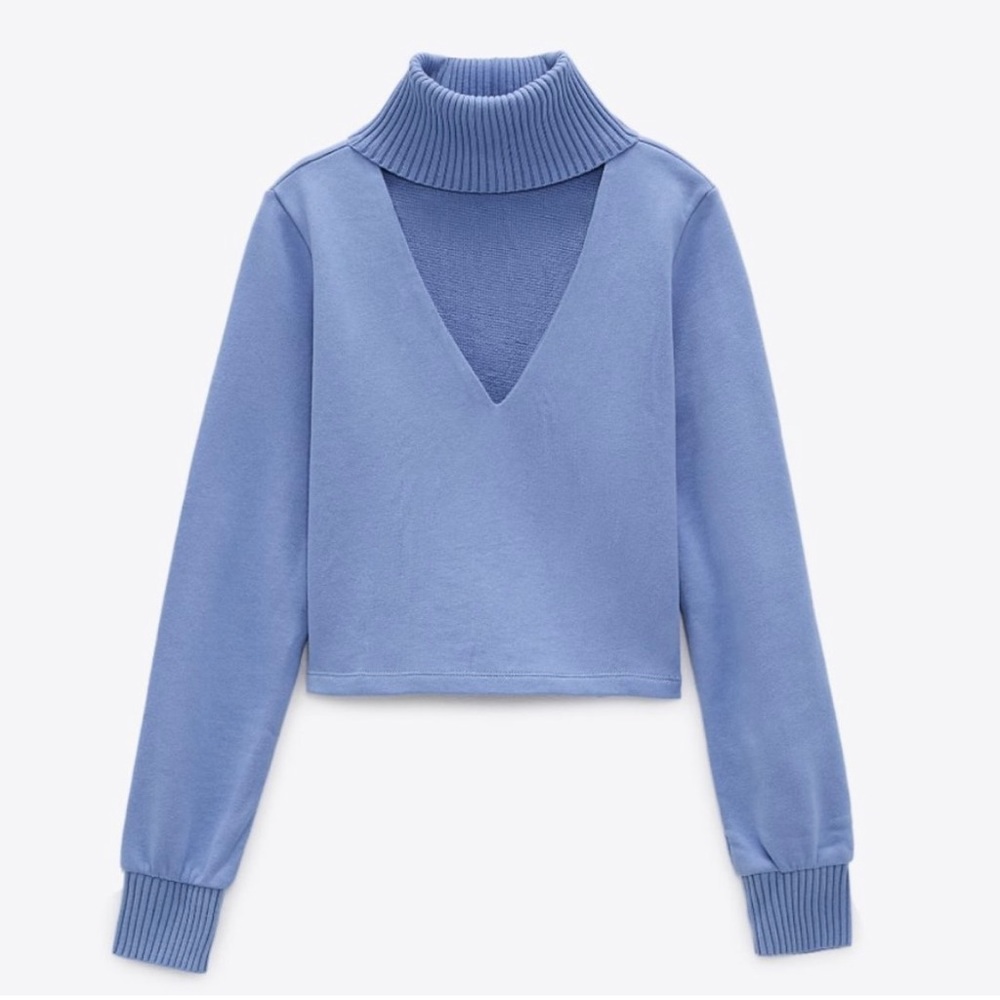 Zara Cropped Turtleneck/open neck sweatshirt